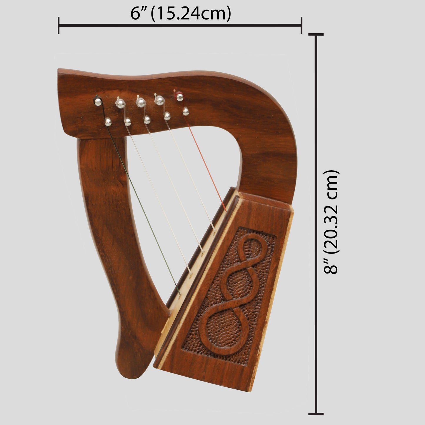 O'carolan Harp, 5 String Rosewood Knotwork