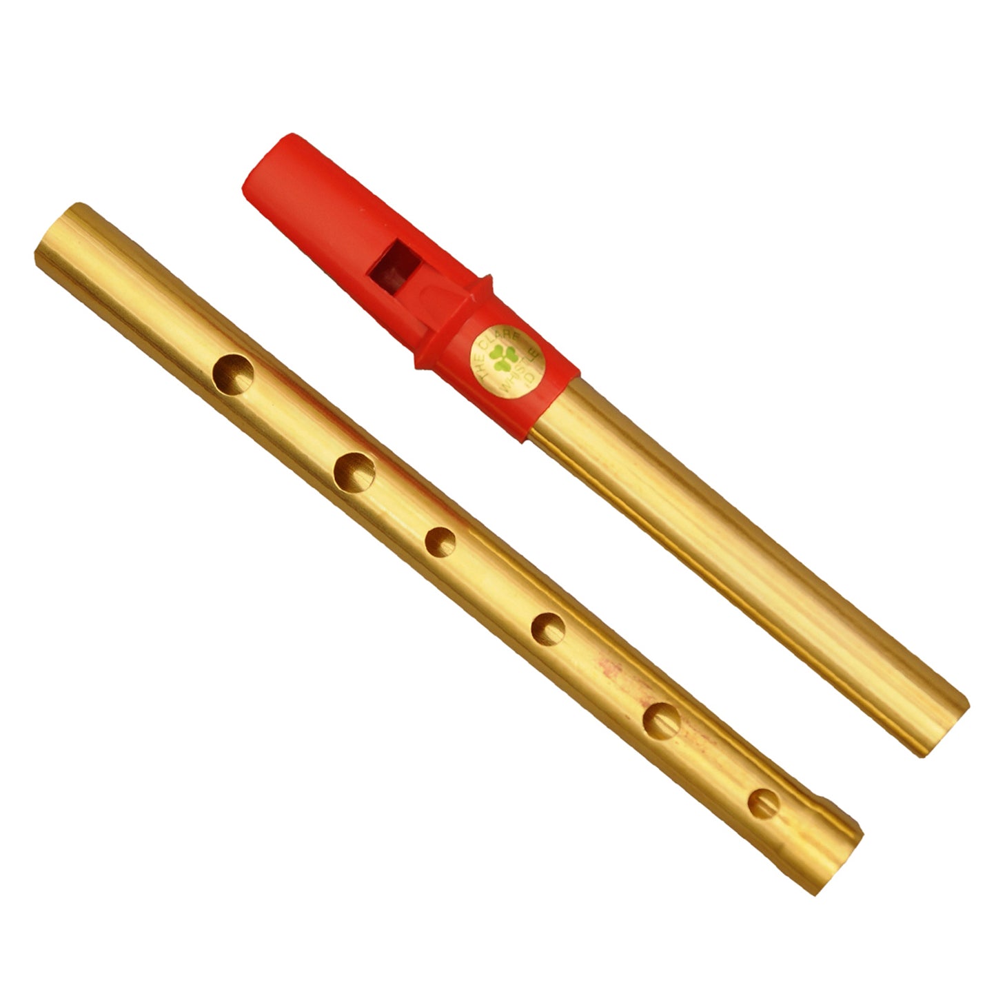 Clare Irish Tin Whistle 2 Part in D Brass Red