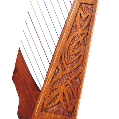 Muzikkon O'Carolan Harp, 11 String Rosewood Knotwork
