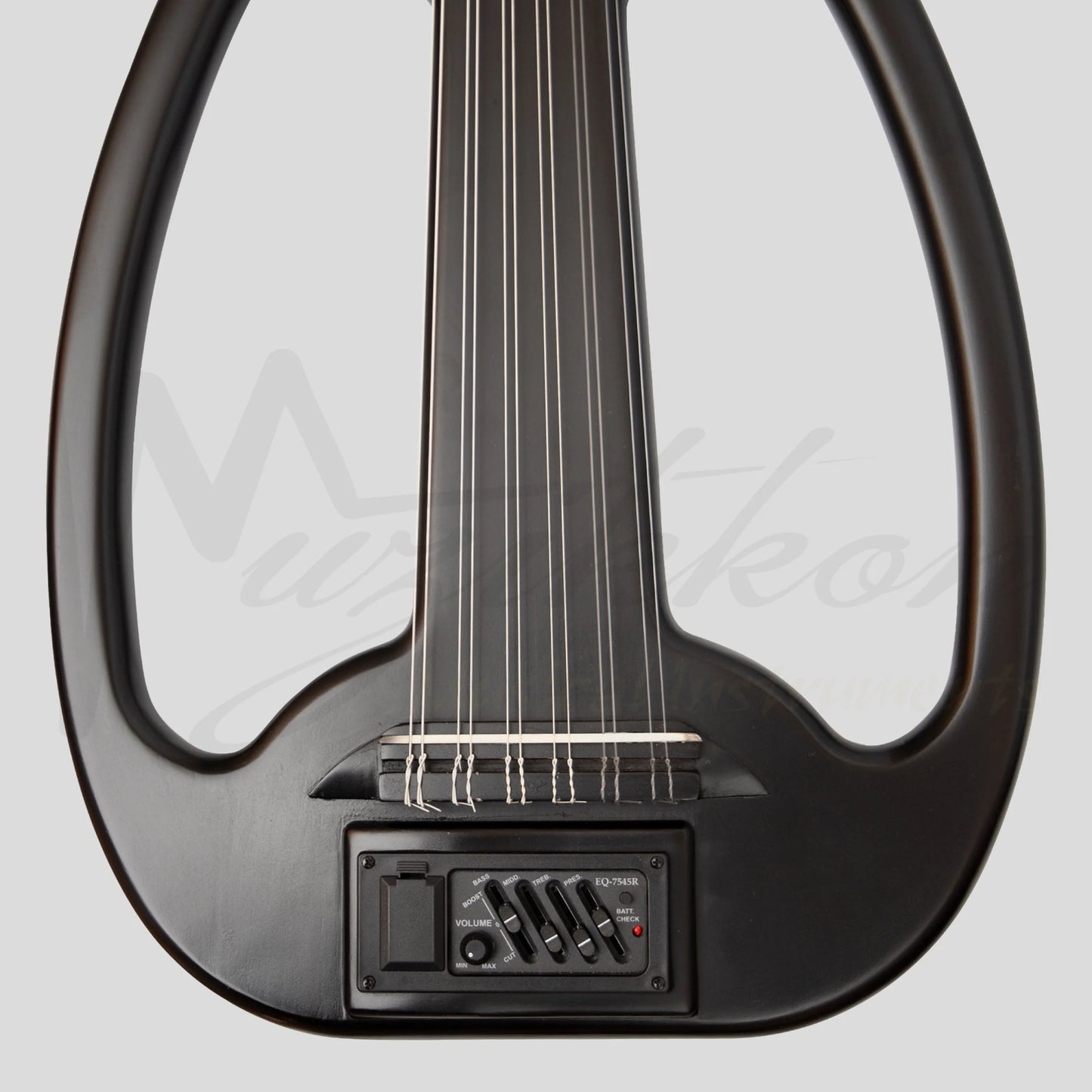 Muzikkon Electric Arabic Frame Oud With Pegs Lacewood Black