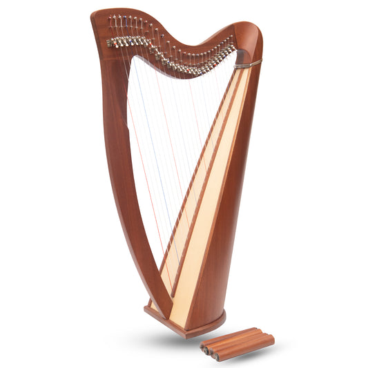 Muzikkon 28 String Claddagh Harp Mahogany