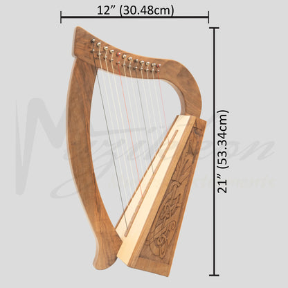 12 String O’Carolan Harp Celtic Dragon