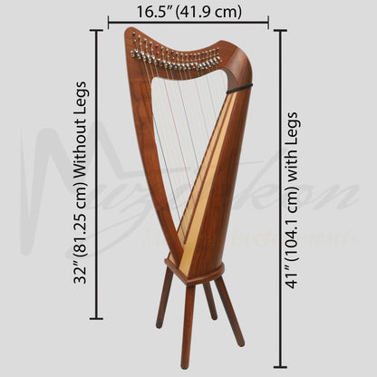 19 String Claddagh Harp