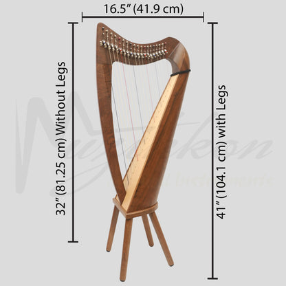 19 String Claddagh Harp
