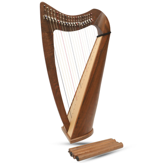 19 String Claddagh Harfe Walnuss