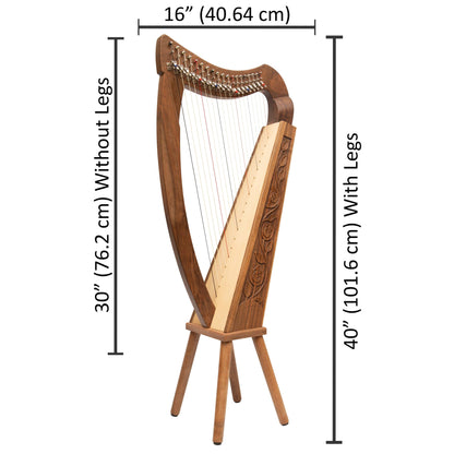 19 Strings Trinity Harp Walnut