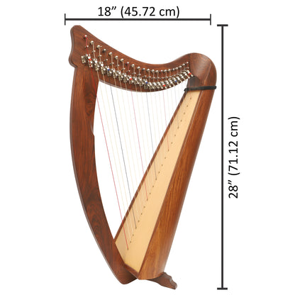 22 String Claddagh Busker Harp Rosewood