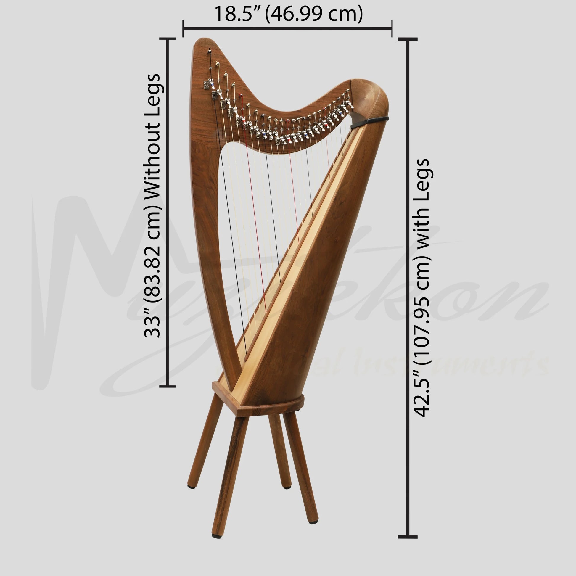 24 String Claddagh Harp Walnut