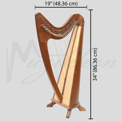 24 String Claddagh Harp Walnut