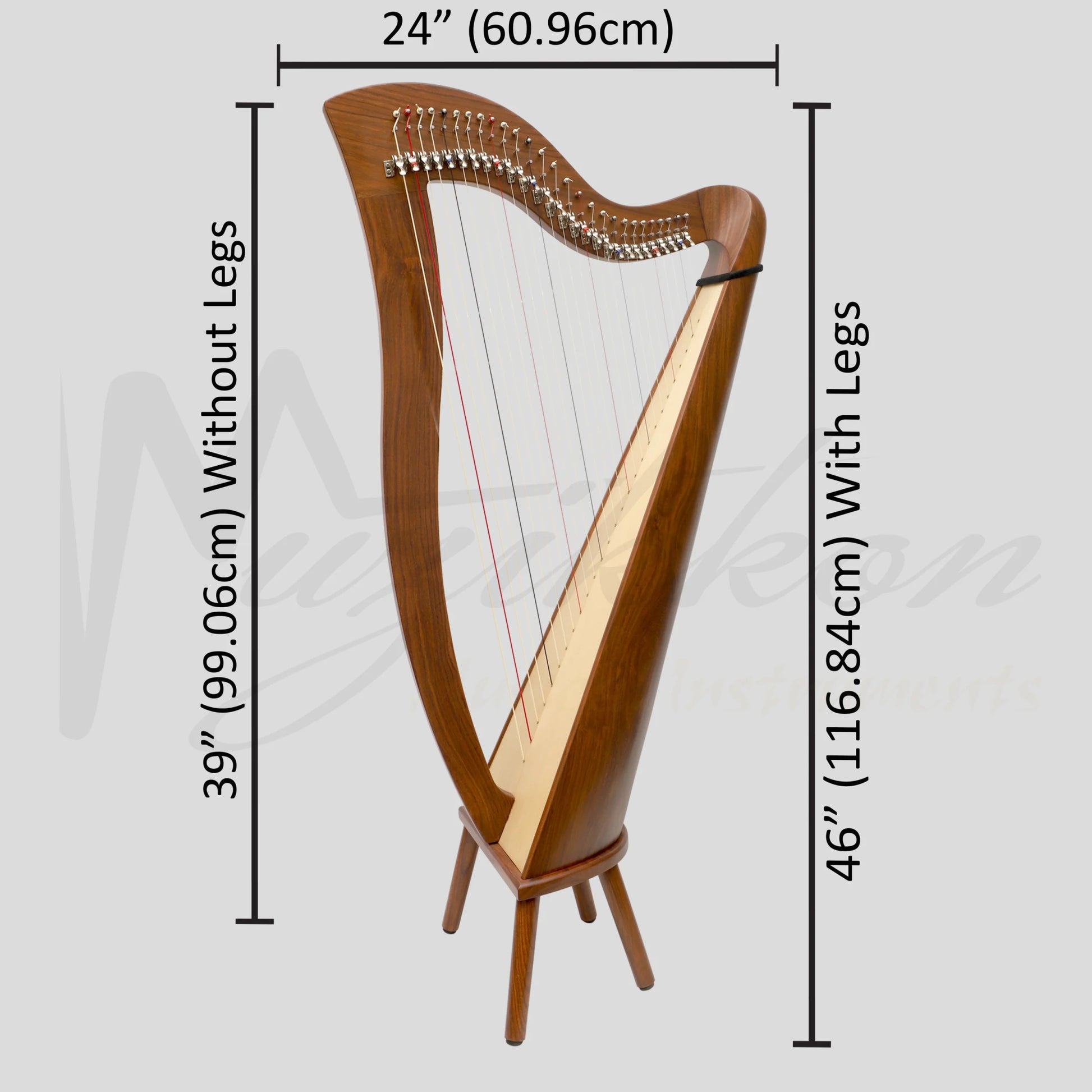 27 String McHugh Harp Round Back