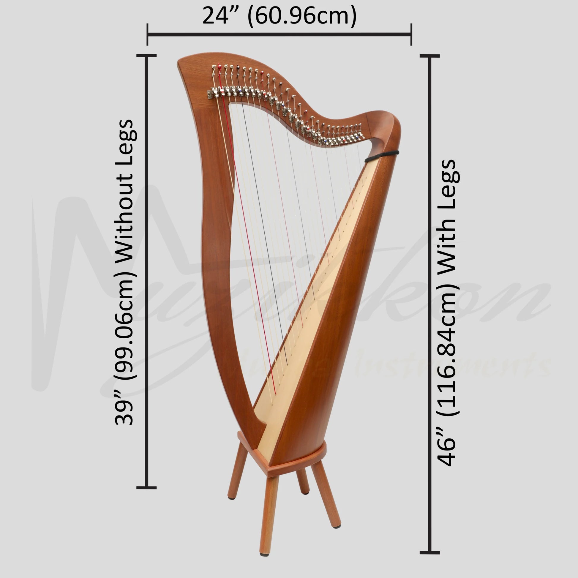 27 String McHugh Harp Round Back