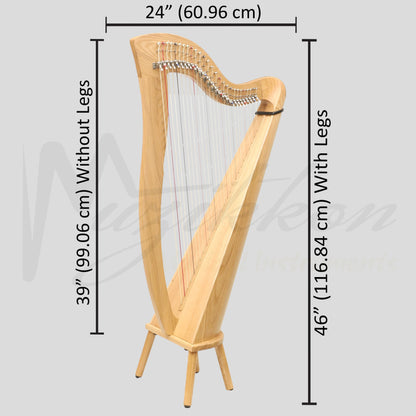 27 String McHugh Harp Round Back