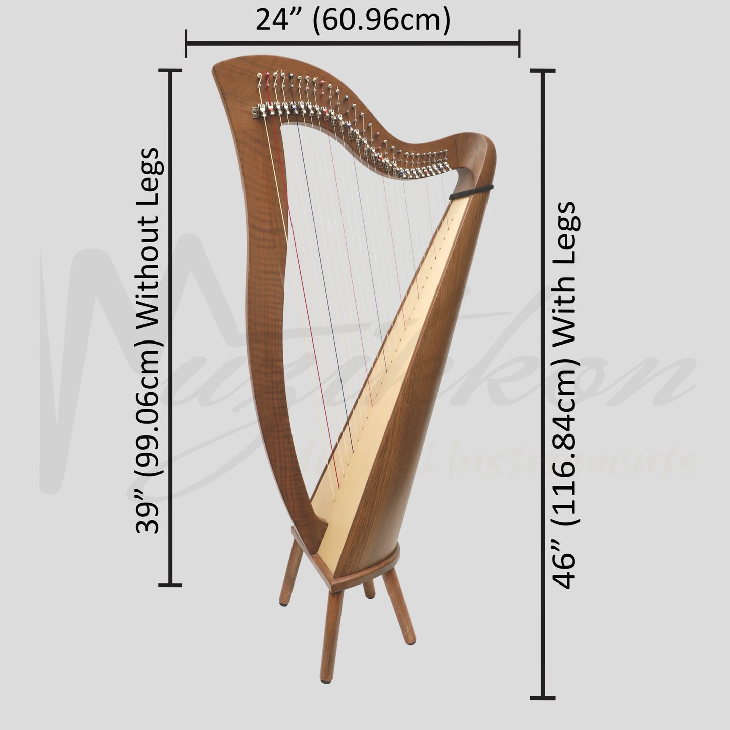 27 String McHugh Harp Round Back
