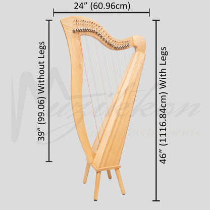 27 String Mchugh Harp Square Back