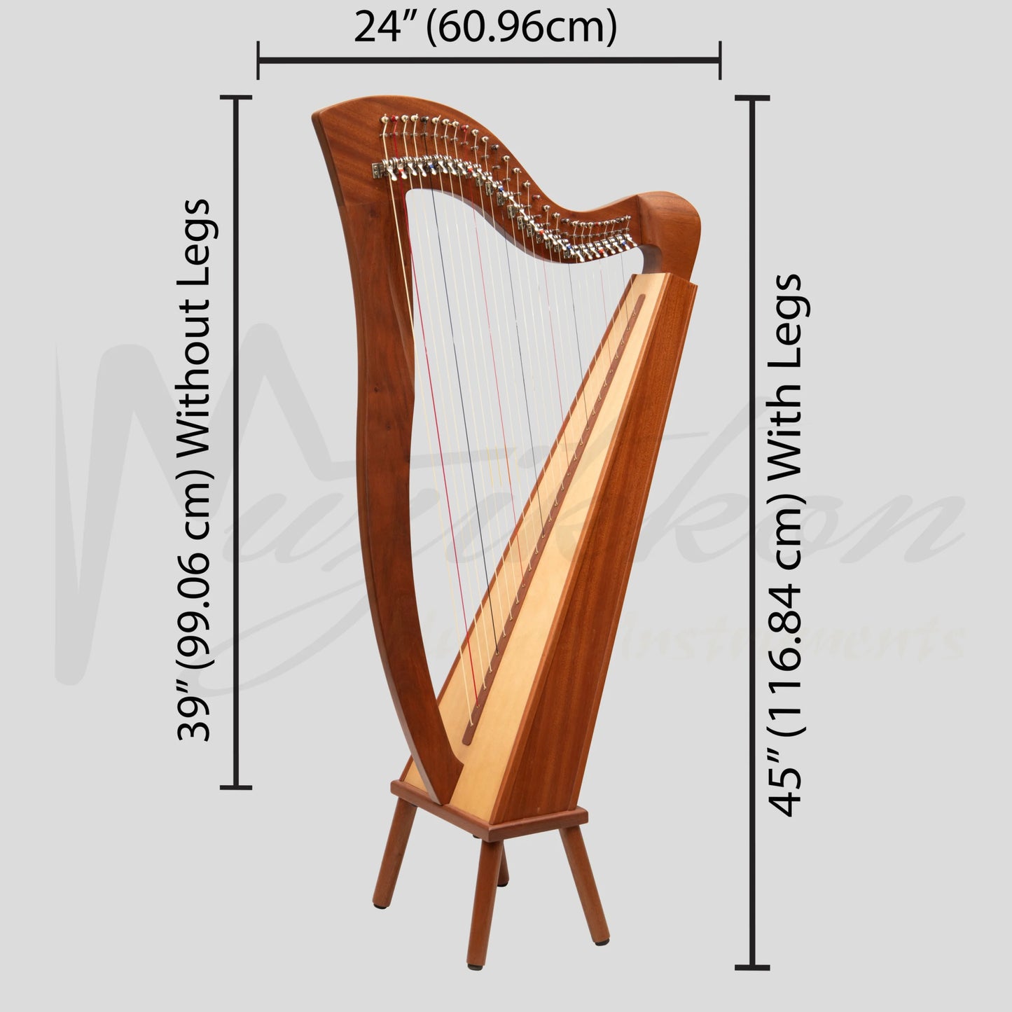 27 String Mchugh Harp Square Back