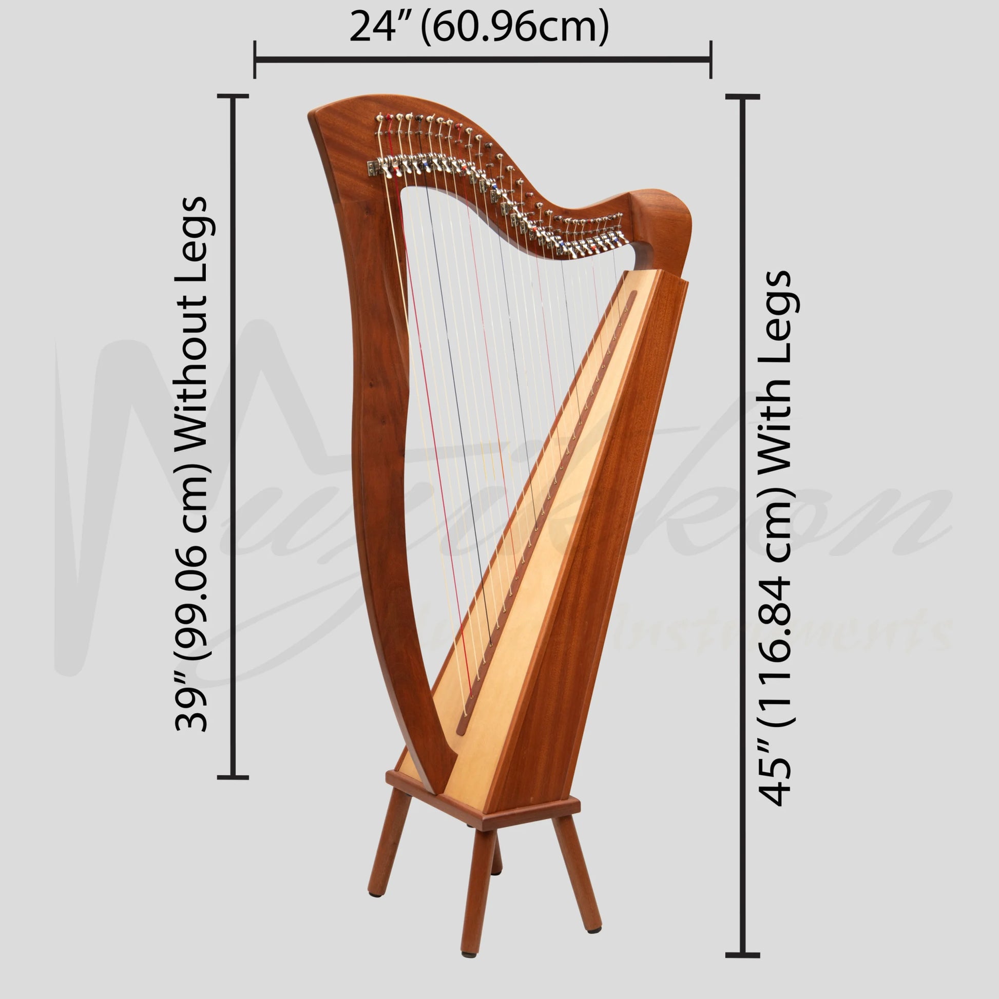 27 String Mchugh Harp Square Back