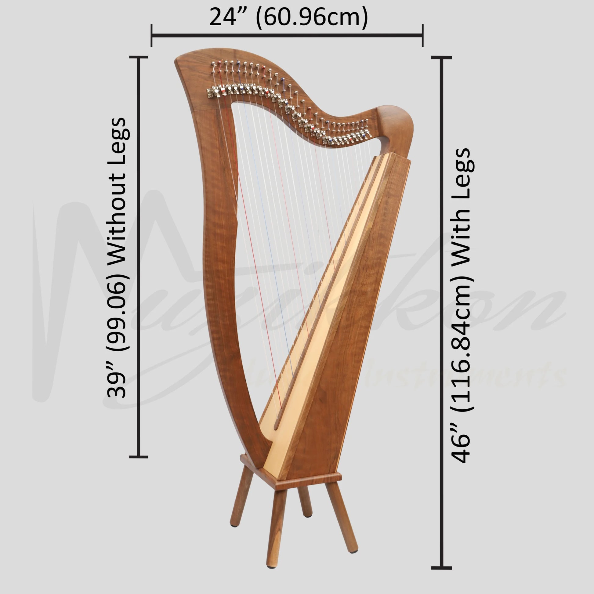 27 String Mchugh Harp Square Back