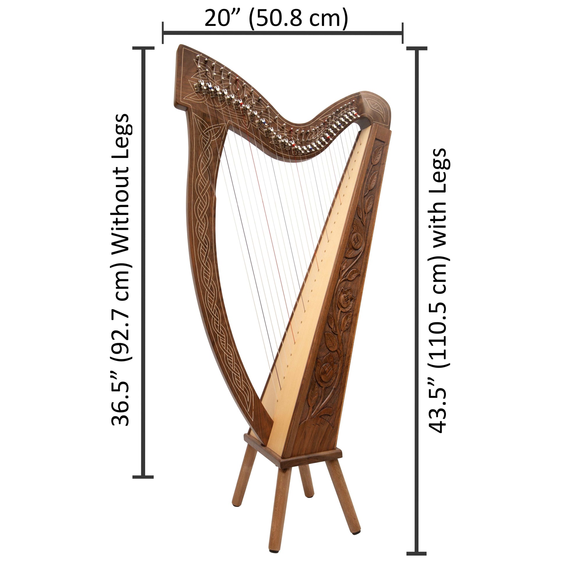 27 String Boru Harp Walnut