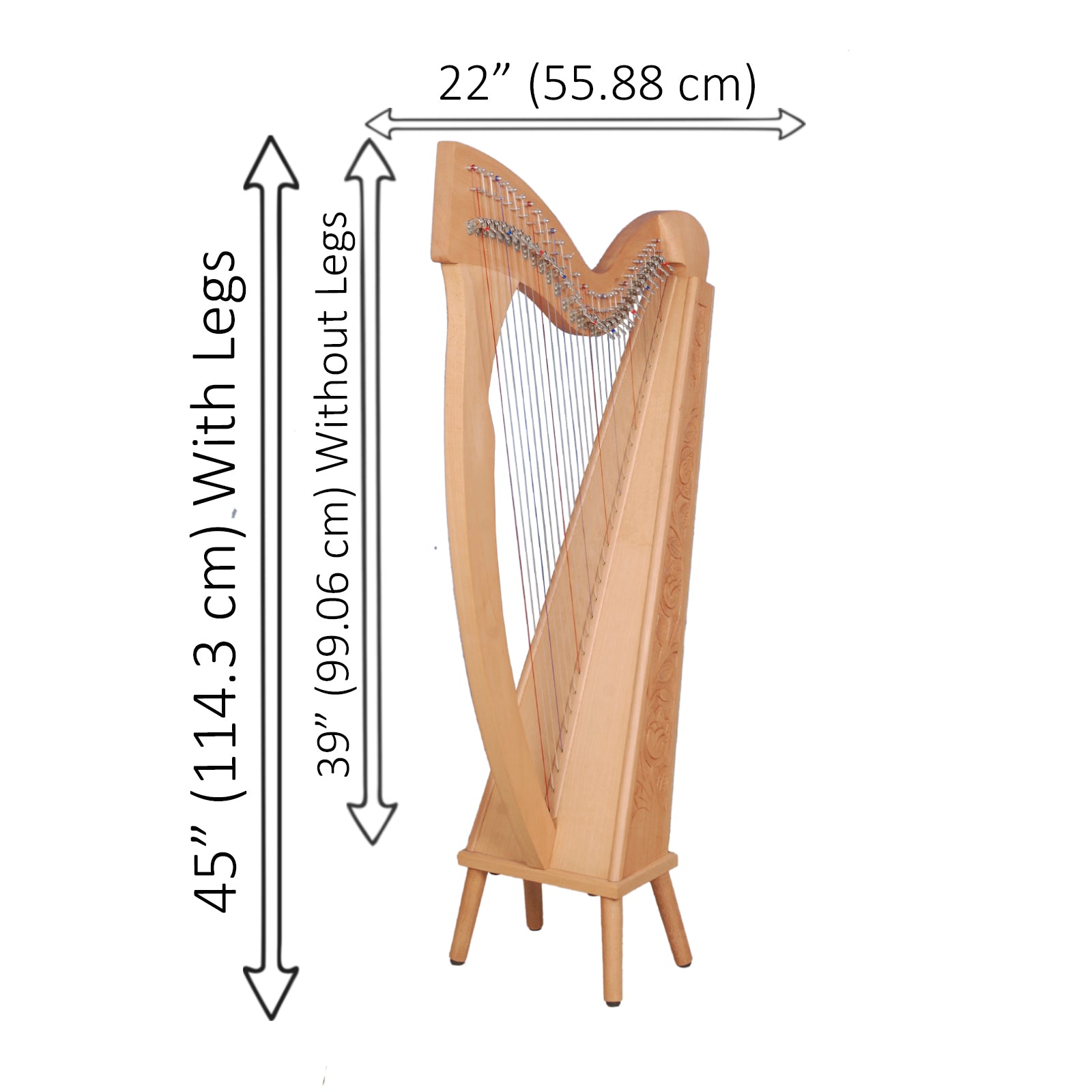 29 Strings Trinity Harp Beechwood Muzikkon