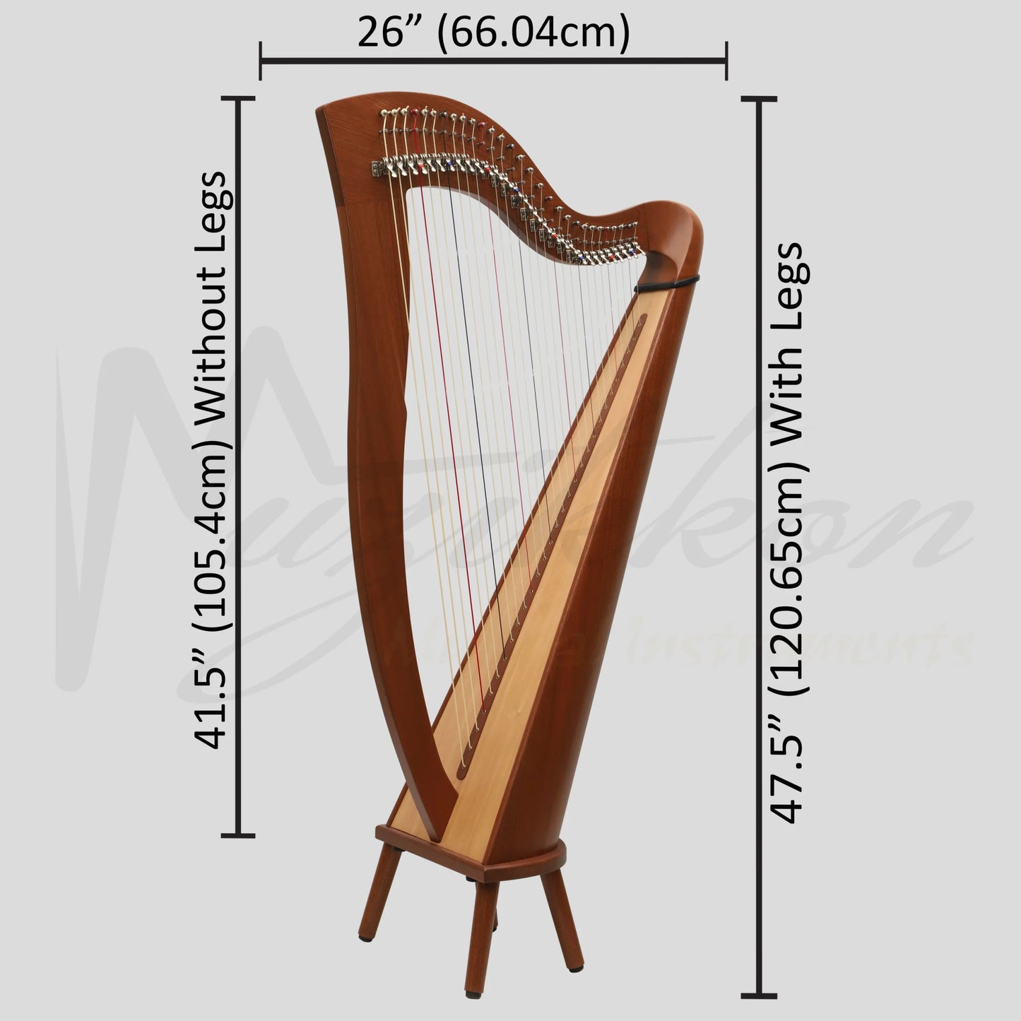 29 Strings McHugh Harp Round Back