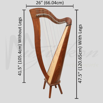 29 Strings McHugh Harp Round Back