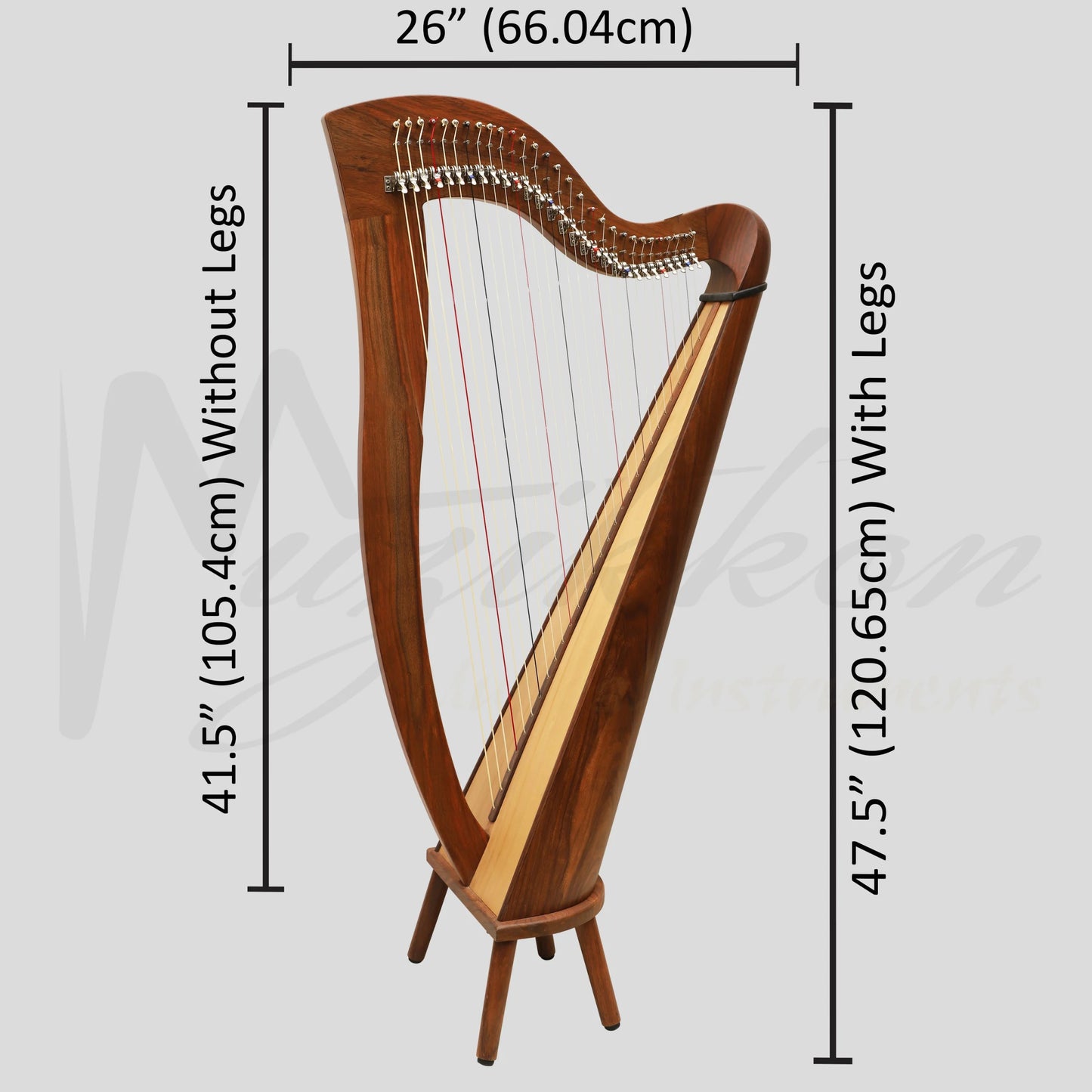 29 Strings McHugh Harp Round Back