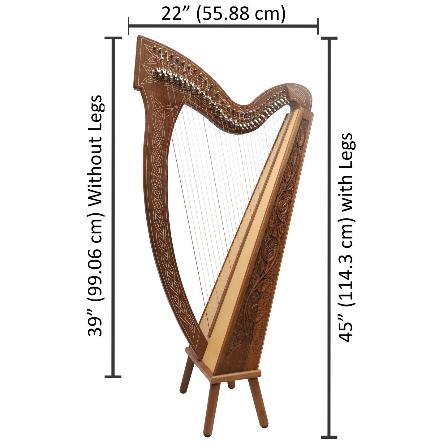 29 String Boru Harp Walnut