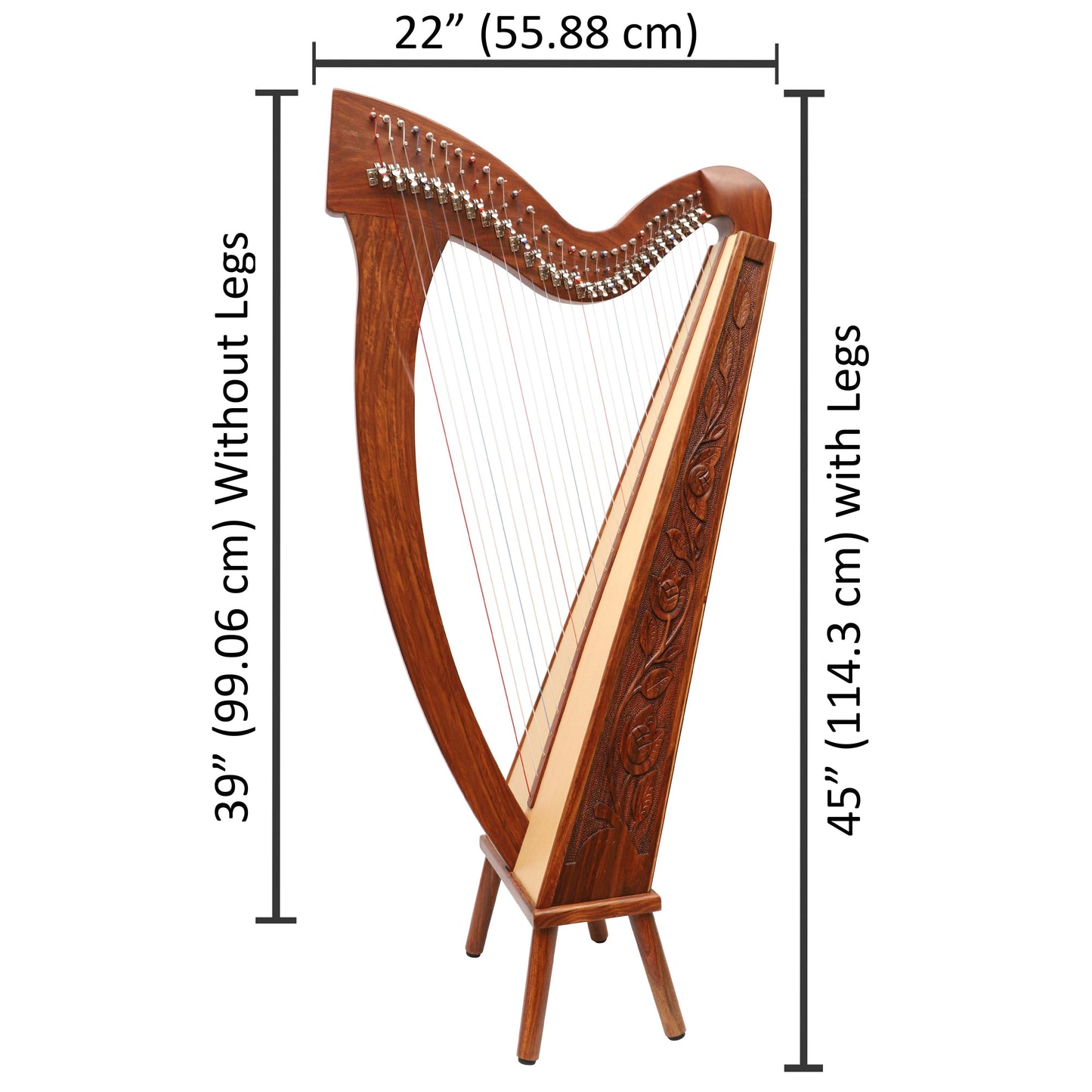 29 Strings Trinity Harp Rosewood Muzikkon