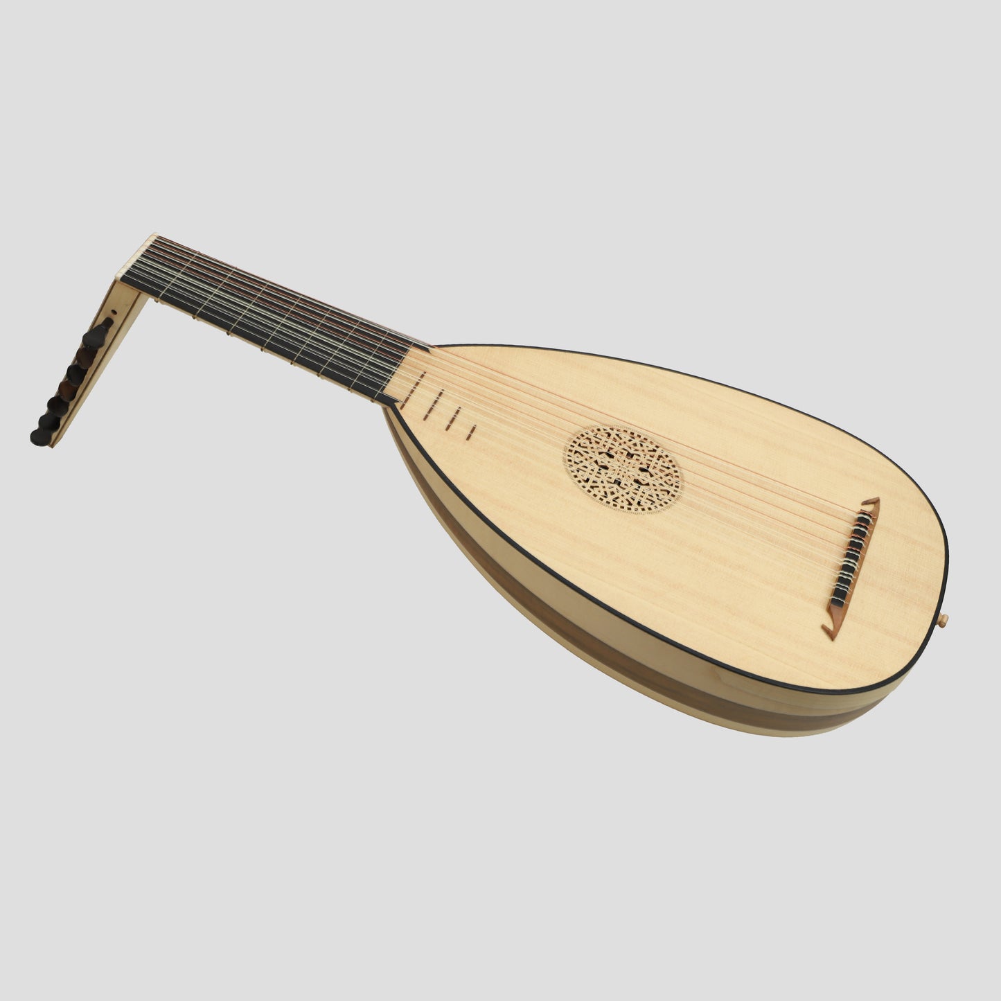 Muzikkon Renaissance Lute 8 Course Deluxe Main Gauche Après Hieber