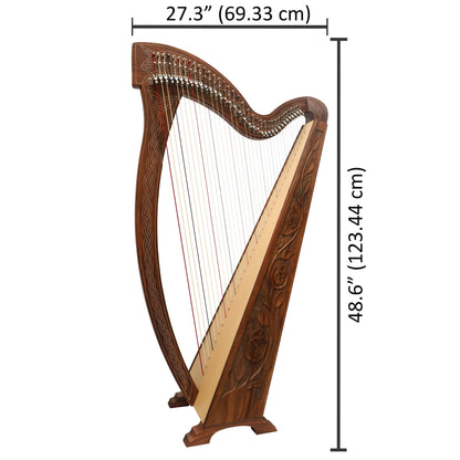 36 String Muzikkon Boru Harp Rosewood Muzikkon