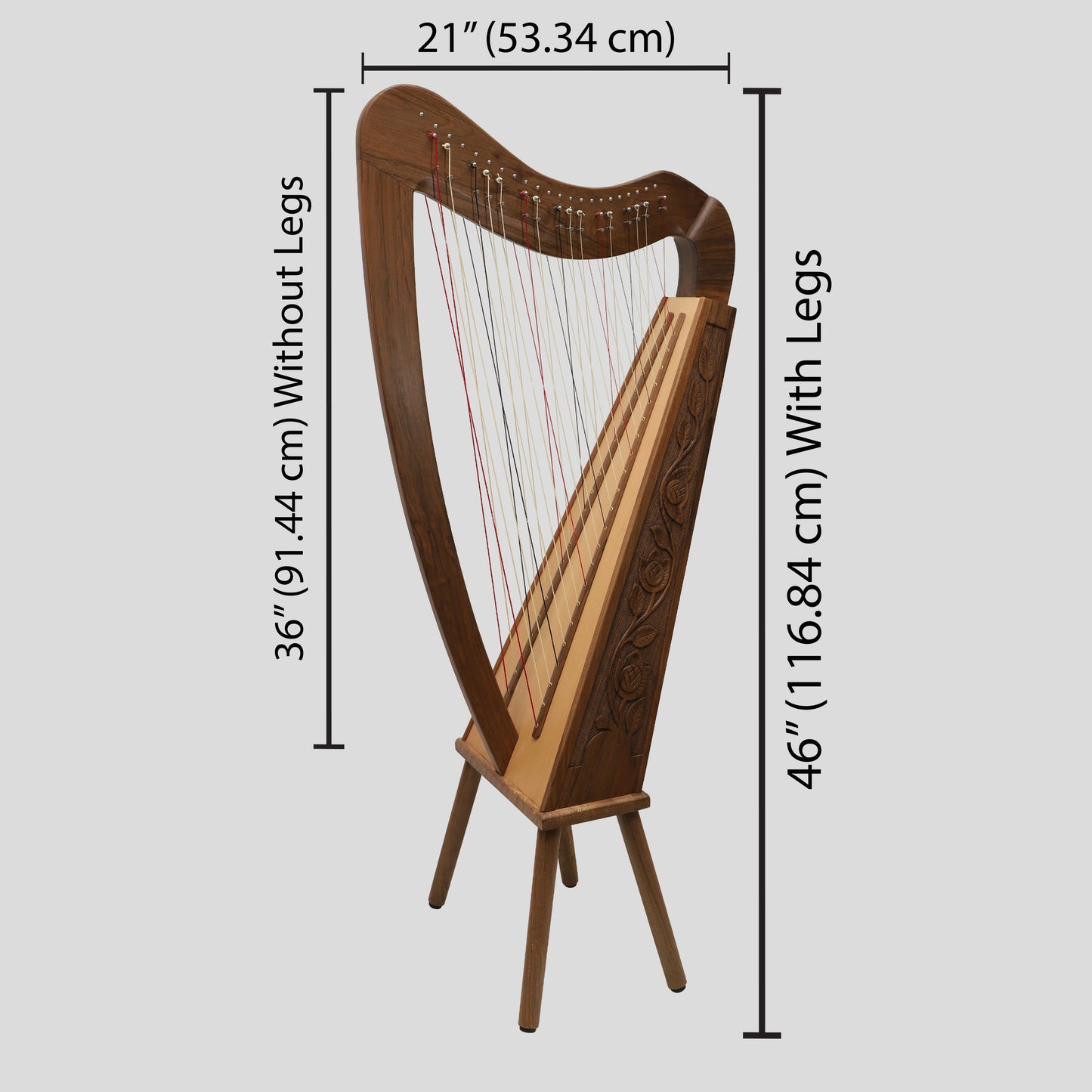 Cross Strung Harp, 38 String Walnut