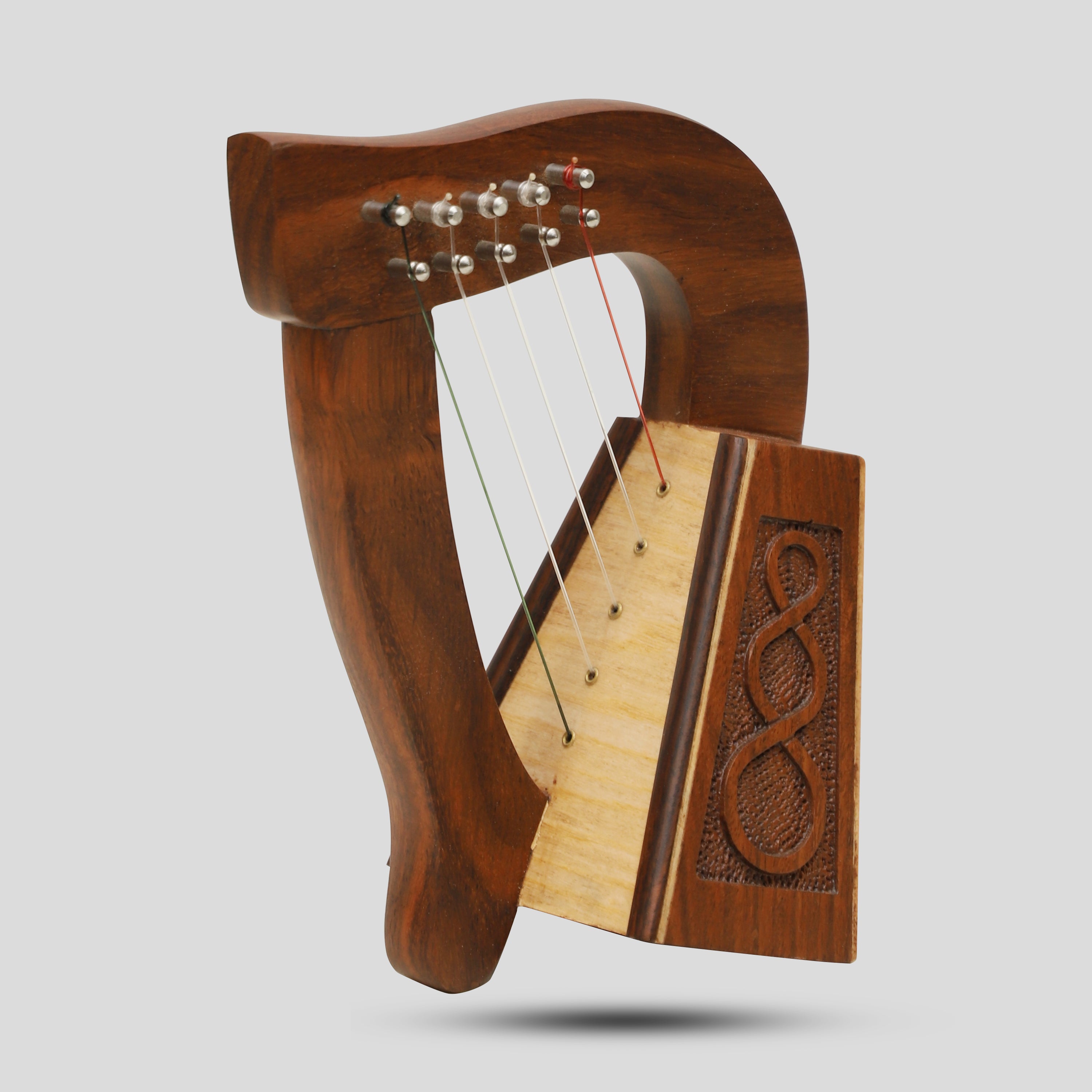 O'CAROLAN HARP, 5 STRING ROSEWOOD KNOTWORK – Muzikkon