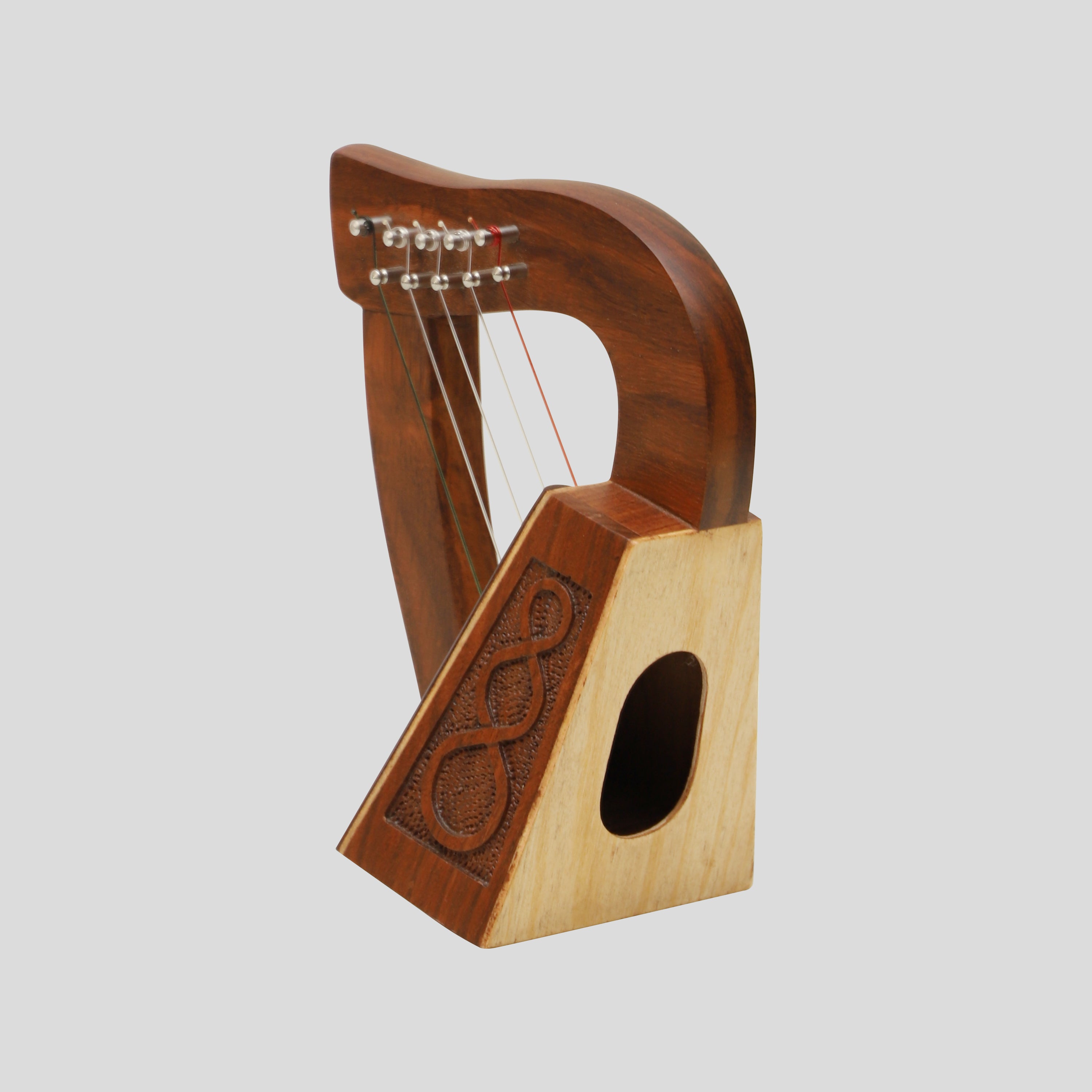 O'CAROLAN HARP, 5 STRING ROSEWOOD KNOTWORK – Muzikkon