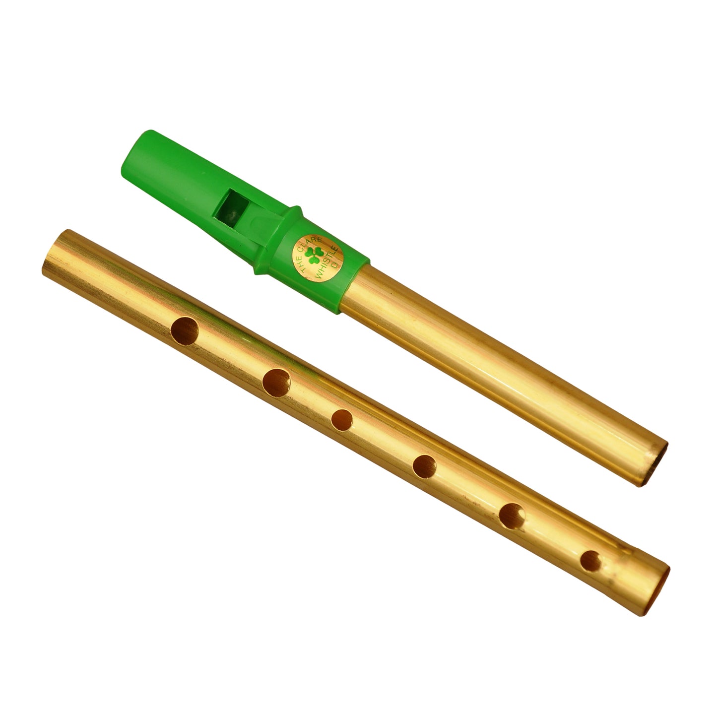 Clare Irish Tin Whistle 2 Part in D Brass Green