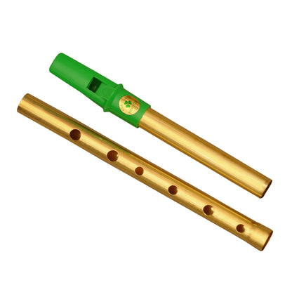 Clare Irish Tin Whistle 2 Part in D Brass Green