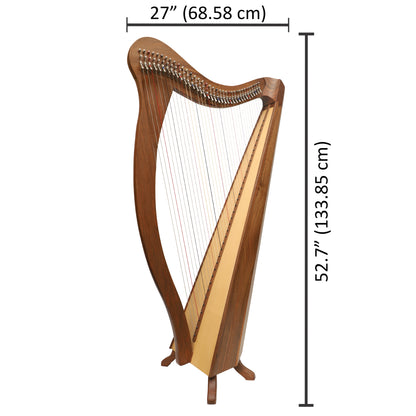 Muzikkon 36 String Ard Ri Harp Walnut