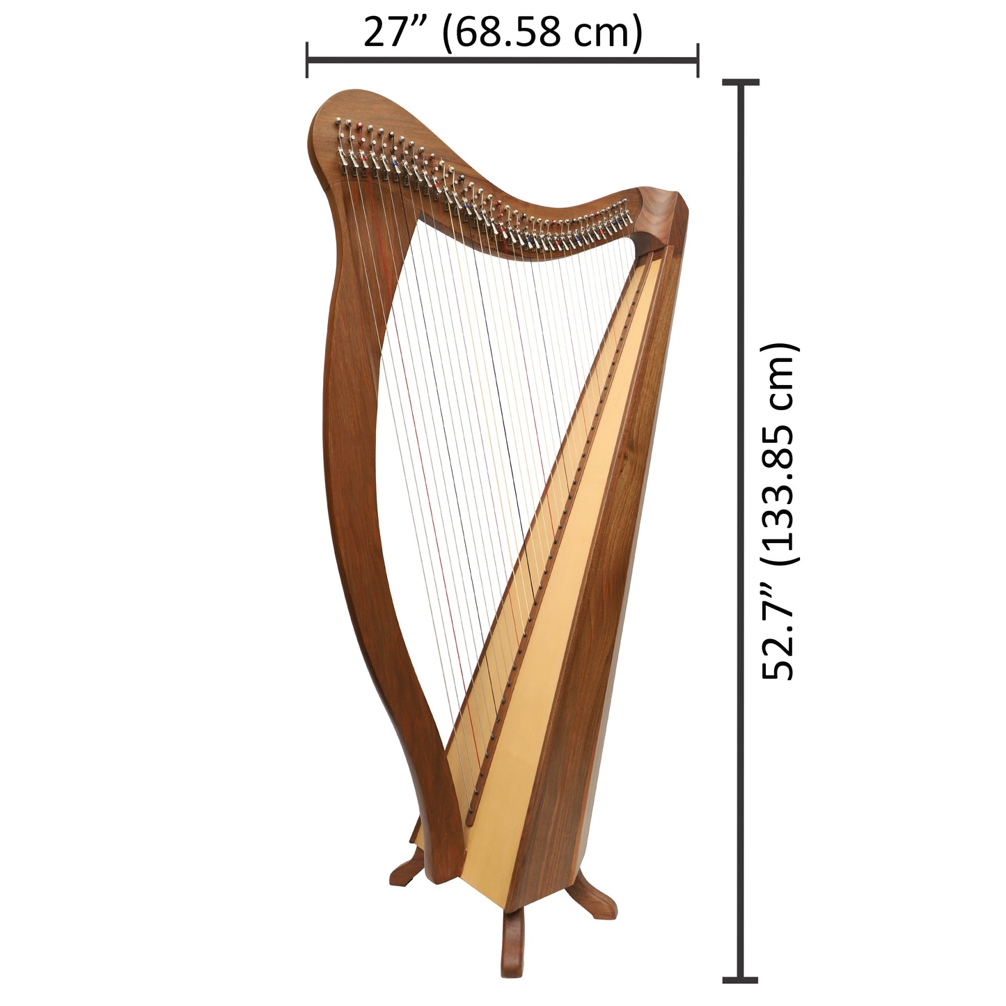 Muzikkon 36 String Ard Ri Harp Walnut Muzikkon
