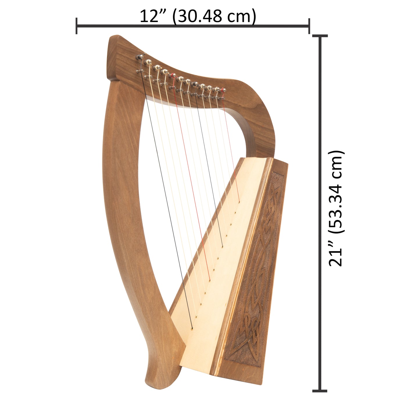 O'Carolan Harp 12 String Walnut Knotwork