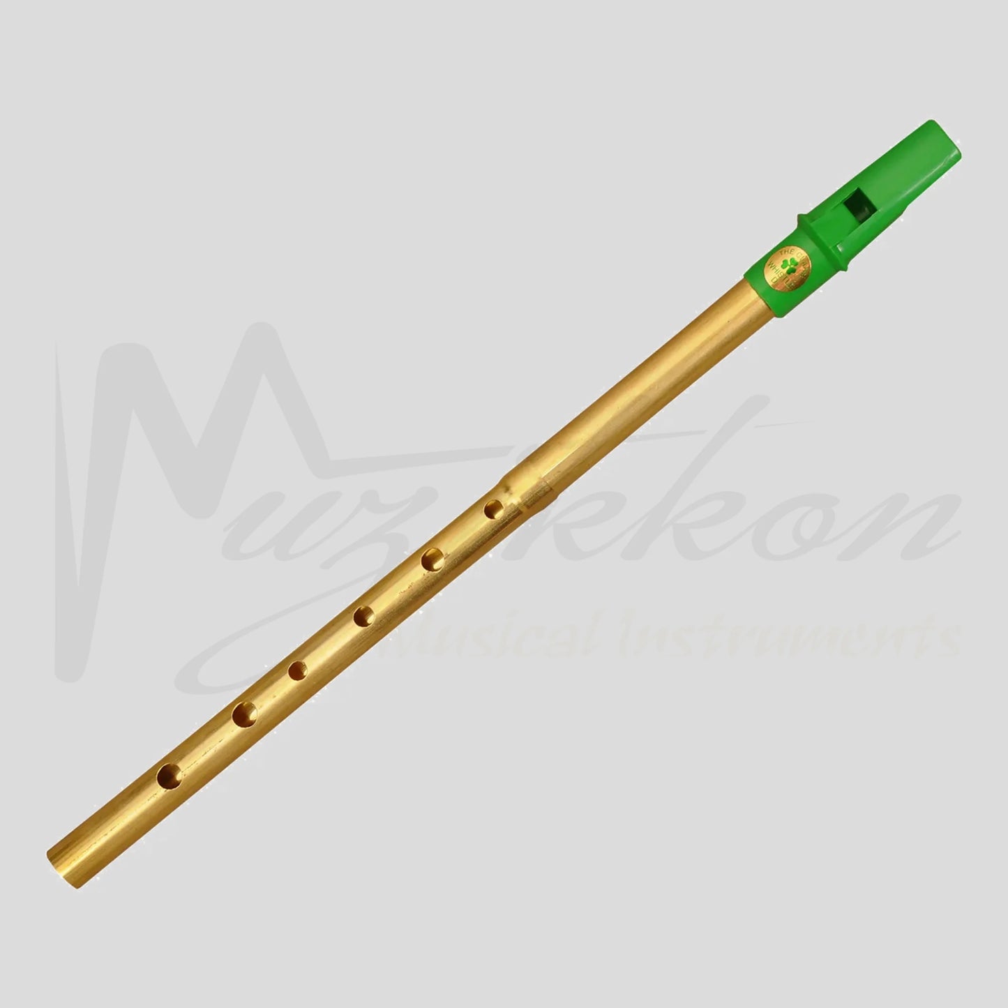 Clare Irish Tin Whistle In D Brass Green