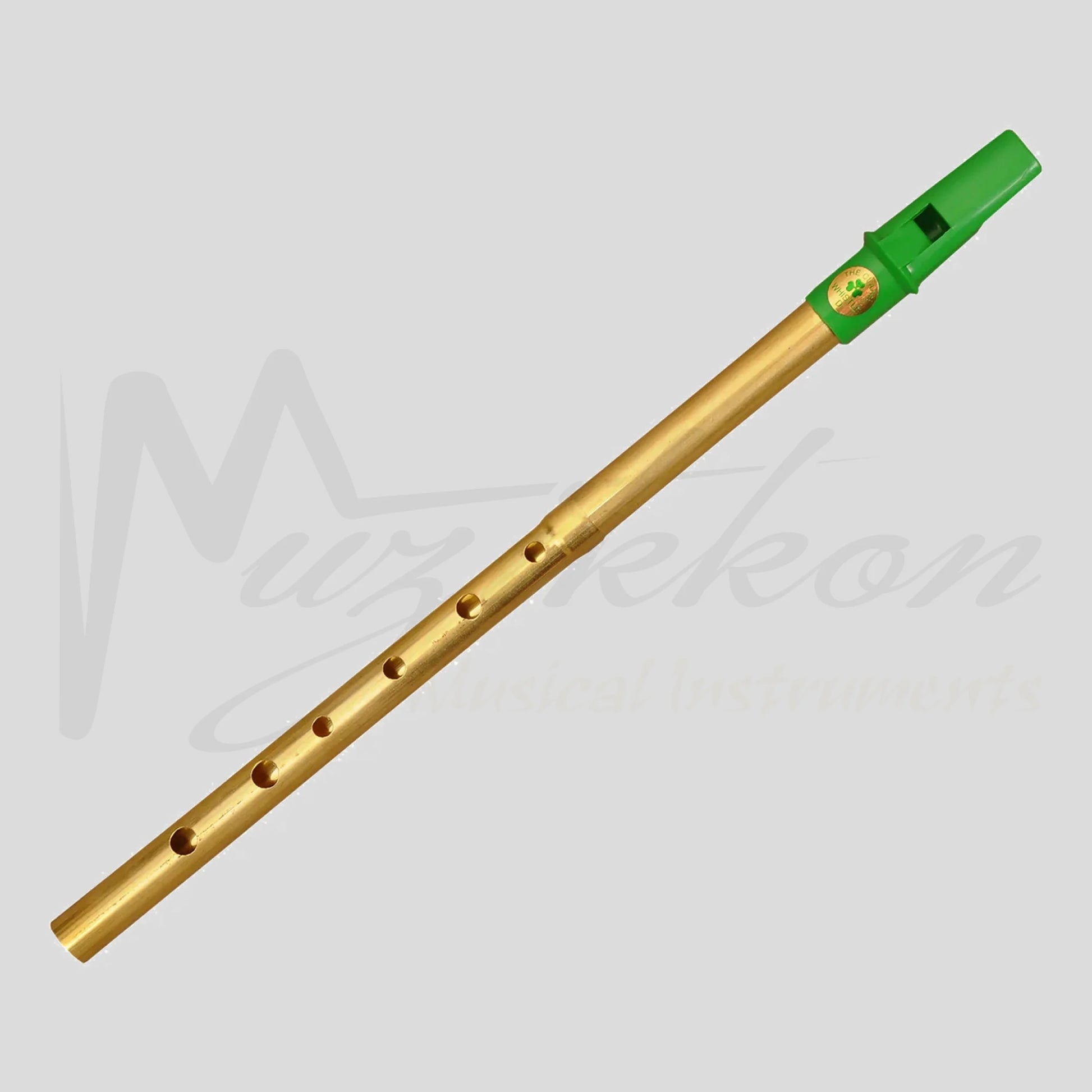 Clare Irish Tin Whistle In D Brass Green