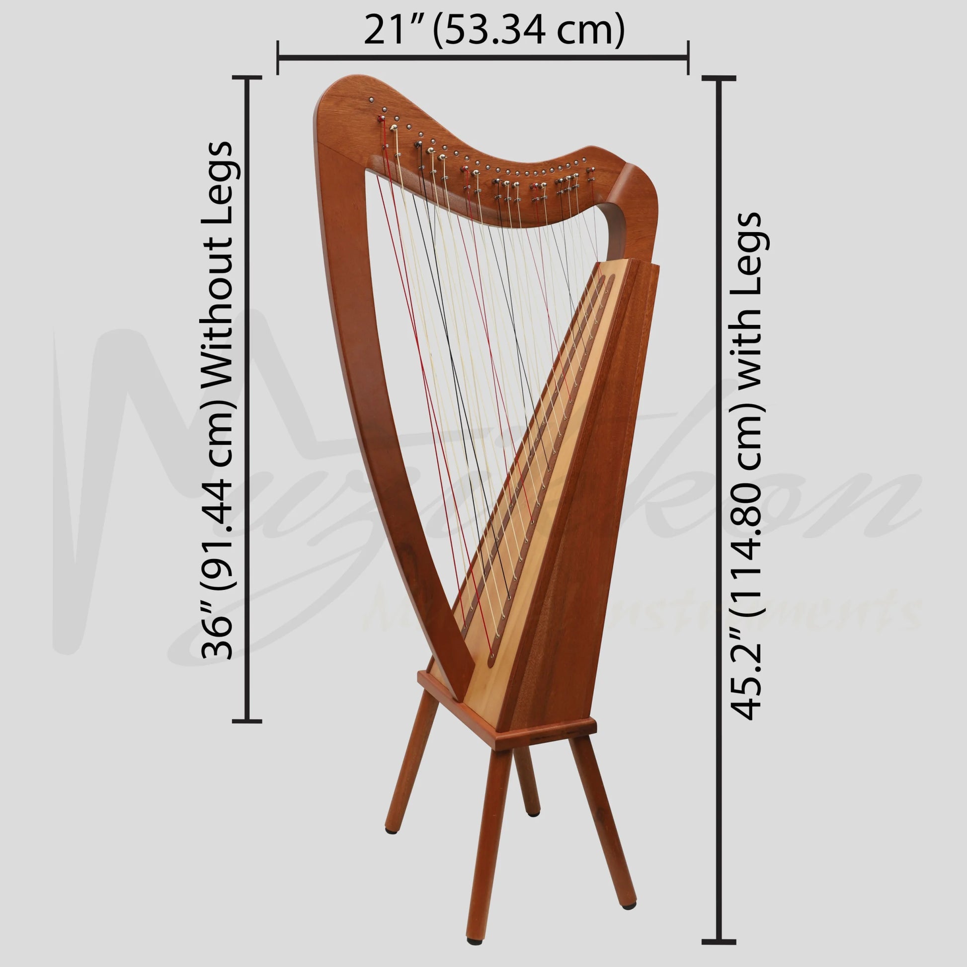 Cross Strung Harp 38 String Mahogany