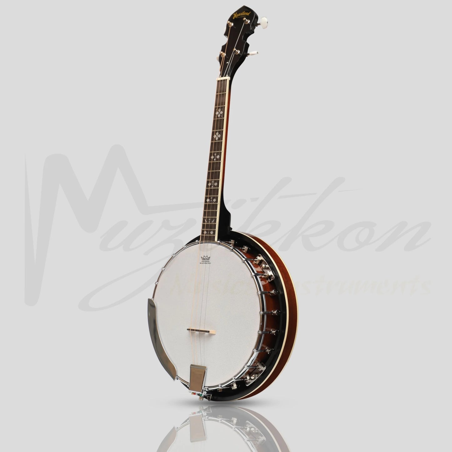 Heartland 4 String 17 Fret Irish Tenor Banjo Player Series With Closed Solid Back Sunburst Finish