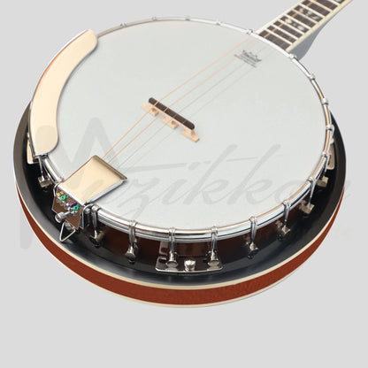 Heartland 4 String 19 Fret Irish Tenor Banjo Player Series With Closed Solid Back Sunburst Finish