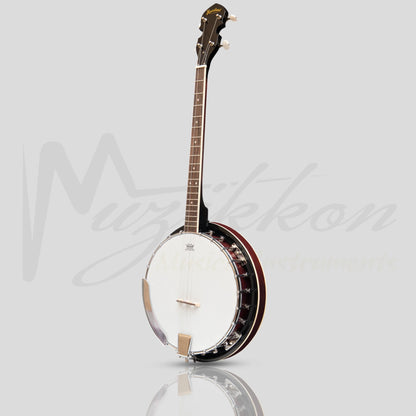 Heartland 4 String Banjo 19 Frets Irish Tenor 24 Bracket With Closed Solid Back