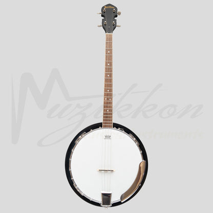 Heartland 4 String Banjo 19 Frets Irish Tenor Left Handed 24 Bracket With Closed Solid Back