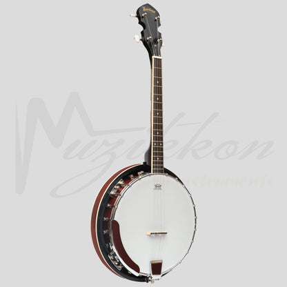 Heartland 4 String Banjo Closed Solid Back 17 Fret Irish Tenor Short Scale