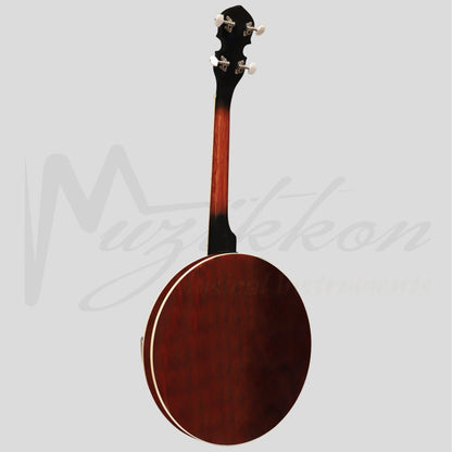 Heartland 4 String Banjo Closed Solid Back 17 Fret Left Handed Irish Tenor Short Scale