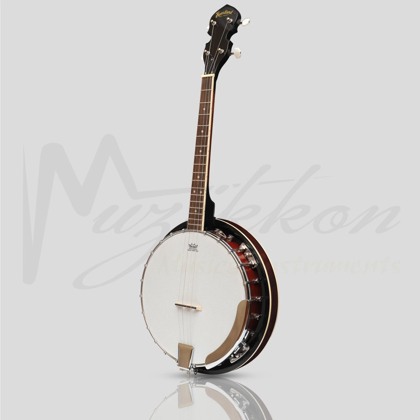 Heartland 4 String Banjo Closed Solid Back 17 Fret Left Handed Irish Tenor Short Scale