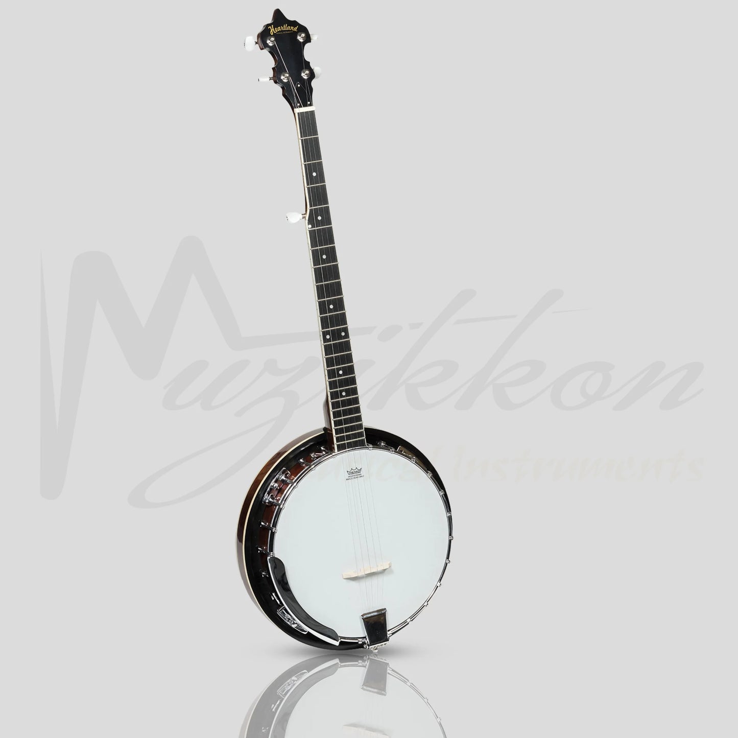 Heartland 5 String Irish Banjo 24 Bracket With Closed Solid Back And Geared 5Th Tuner