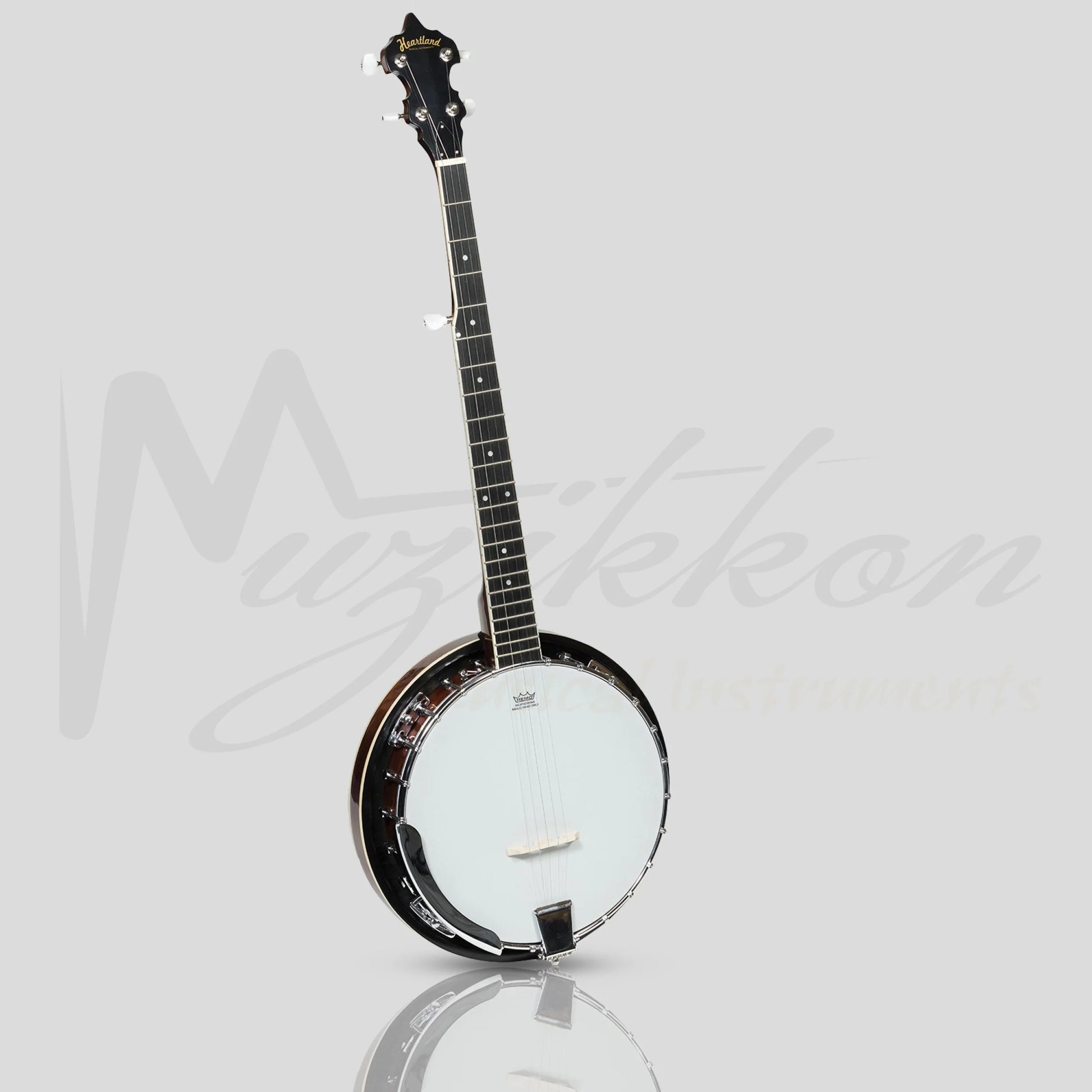 Heartland 5 String Irish Banjo 24 Bracket With Closed Solid Back And Geared 5Th Tuner